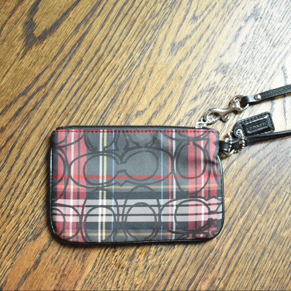 Plaid Coach Wristlet